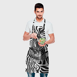 Фартук кулинарный Полосатая зебра, цвет: 3D-принт — фото 2