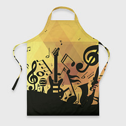 Фартук кулинарный Любовь к музыки, цвет: 3D-принт