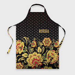 Фартук кулинарный Russia: black edition, цвет: 3D-принт