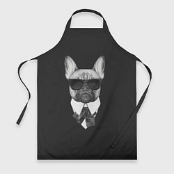 Фартук кулинарный Бульдог в черном, цвет: 3D-принт