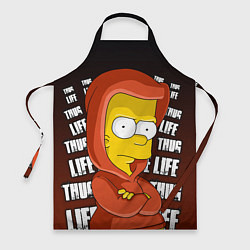 Фартук кулинарный Bart: Thug Life, цвет: 3D-принт