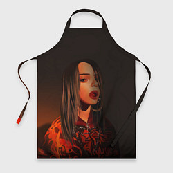 Фартук кулинарный Billie Eilish: Red Head, цвет: 3D-принт
