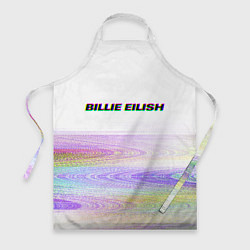 Фартук кулинарный BILLIE EILISH: White Glitch, цвет: 3D-принт