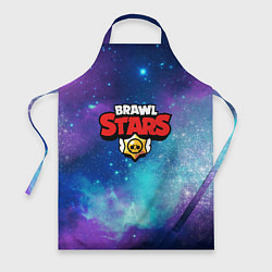 Фартук кулинарный BRAWL STARS лого в космосе, цвет: 3D-принт