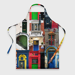 Фартук кулинарный London doors цифровой коллаж, цвет: 3D-принт