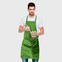Фартук кулинарный Зелёная чешуя, цвет: 3D-принт — фото 2