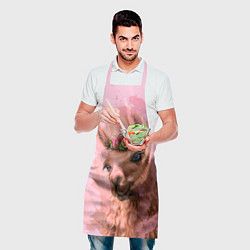 Фартук кулинарный Лама с цветами, цвет: 3D-принт — фото 2