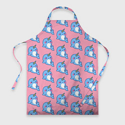 Фартук кулинарный Дельфинчики Единорожки, цвет: 3D-принт