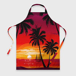 Фартук кулинарный Гавайский закат, цвет: 3D-принт