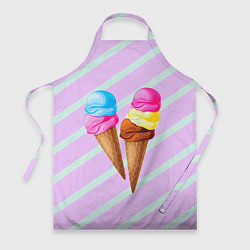 Фартук кулинарный Мороженое графический фон, цвет: 3D-принт