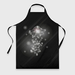 Фартук кулинарный Медуза на черном, цвет: 3D-принт