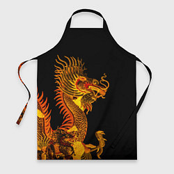 Фартук кулинарный Золотой китайский дракон, цвет: 3D-принт