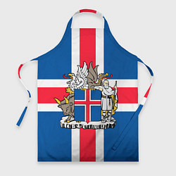 Фартук кулинарный Флаг и Герб Исландии, цвет: 3D-принт