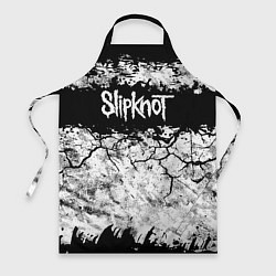 Фартук кулинарный Надпись Слипкнот Рок Группа ЧБ Slipknot, цвет: 3D-принт