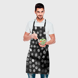 Фартук кулинарный Кружочки на черном фоне, цвет: 3D-принт — фото 2