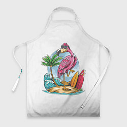 Фартук кулинарный Фламинго На Острове, цвет: 3D-принт