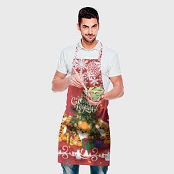 Фартук кулинарный Тигрята и ёлка, цвет: 3D-принт — фото 2