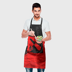 Фартук кулинарный DOTA 2 RED BLACK LOGO, БРЫЗГИ КРАСОК, цвет: 3D-принт — фото 2