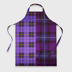 Фартук кулинарный Purple Checkered, цвет: 3D-принт