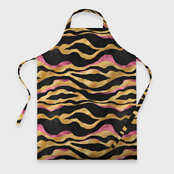 Фартук кулинарный Тигровый окрас Gold Pink, цвет: 3D-принт