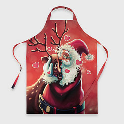 Фартук кулинарный Santa and deer, цвет: 3D-принт