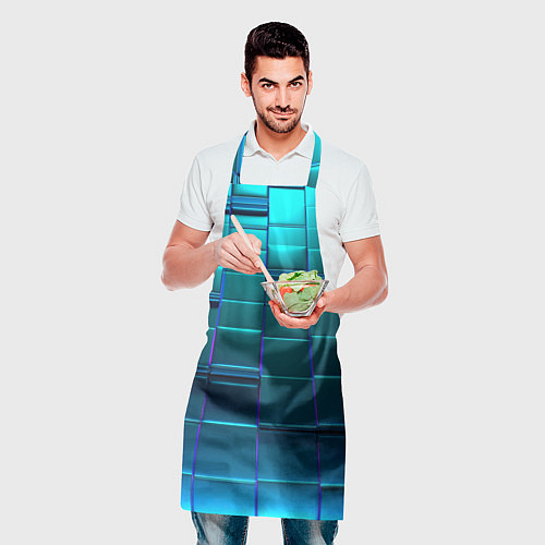 Фартук 3D квадраты неоновые / 3D-принт – фото 2