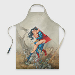 Фартук кулинарный The Kiss of Superman and Wonder Woman, цвет: 3D-принт