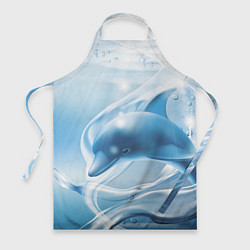 Фартук кулинарный Дельфин в лазурном океане, цвет: 3D-принт