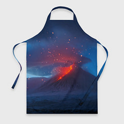 Фартук кулинарный Извержение вулкана ночью, цвет: 3D-принт