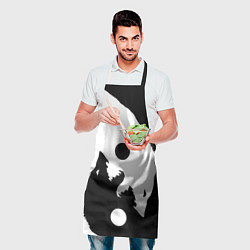 Фартук кулинарный Волки Инь и Янь Добро и Зло, цвет: 3D-принт — фото 2