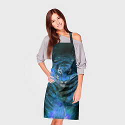 Фартук кулинарный Водяной голубой Тигр, цвет: 3D-принт — фото 2