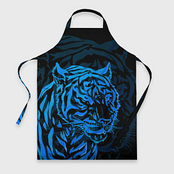 Фартук кулинарный Голубой тигр Blue, цвет: 3D-принт