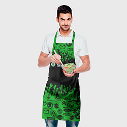 Фартук кулинарный Skoda паттерн логотипов авто, цвет: 3D-принт — фото 2