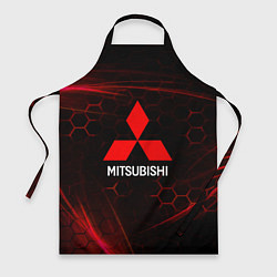 Фартук кулинарный Mitsubishi красные соты, цвет: 3D-принт