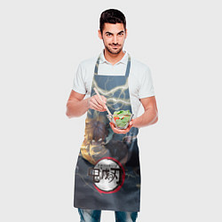 Фартук кулинарный Клинок рассекающий демонов Зенитсу, цвет: 3D-принт — фото 2