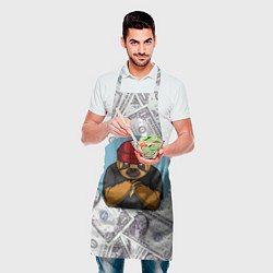 Фартук кулинарный Богатый ленивец Паттерн из долларов, цвет: 3D-принт — фото 2