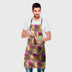 Фартук кулинарный Фиолетовые цветочки 3d, цвет: 3D-принт — фото 2