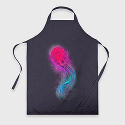 Фартук кулинарный Медуза Градиент Неон, цвет: 3D-принт