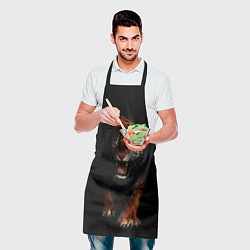 Фартук кулинарный Тигр на черном фоне, цвет: 3D-принт — фото 2