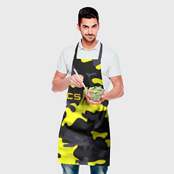 Фартук кулинарный Counter-Strike Камуфляж Чёрно-Жёлтый, цвет: 3D-принт — фото 2
