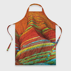 Фартук кулинарный Знаменитые разноцветные горы Китай, цвет: 3D-принт