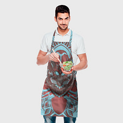 Фартук кулинарный Голова зайца-робота, цвет: 3D-принт — фото 2