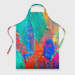Фартук кулинарный Мазки масляной краски Абстракция Oil Paint Strokes, цвет: 3D-принт
