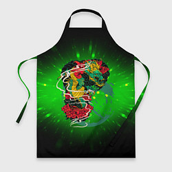 Фартук кулинарный Зеленый дракон DRAGON, цвет: 3D-принт