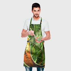 Фартук кулинарный Растительный абстрактный фрактальный паттерн Veget, цвет: 3D-принт — фото 2
