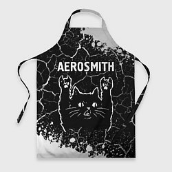 Фартук кулинарный Группа Aerosmith и Рок Кот, цвет: 3D-принт