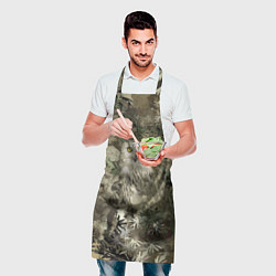 Фартук кулинарный Сова на абстрактном коричневом фоне, цвет: 3D-принт — фото 2