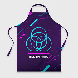 Фартук кулинарный Символ Elden Ring в неоновых цветах на темном фоне, цвет: 3D-принт