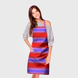 Фартук кулинарный Striped pattern мягкие размытые полосы красные фио, цвет: 3D-принт — фото 2