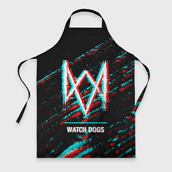 Фартук Watch Dogs в стиле Glitch Баги Графики на темном ф